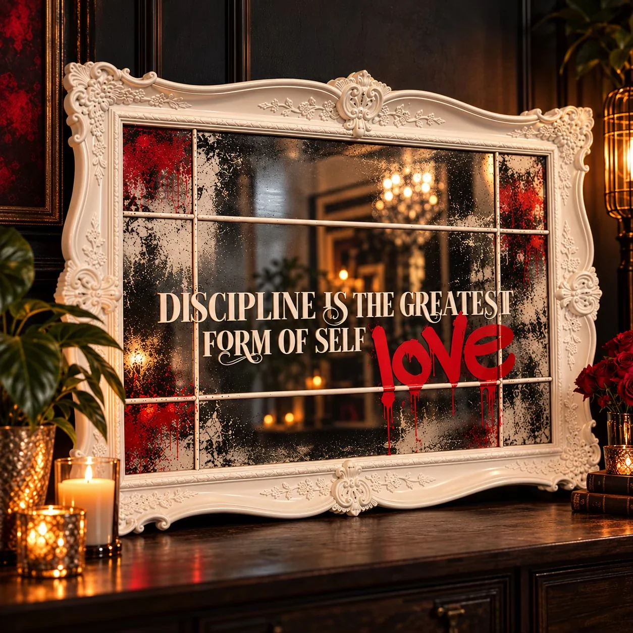 Discipline is love spray-painted artwork